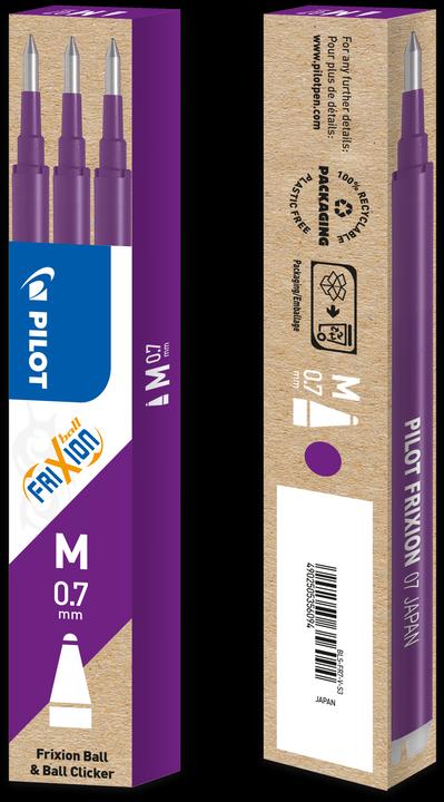 Actual product image Pilot FriXion Refill Set à 3 (Refill, Violet, 0.35 mm)