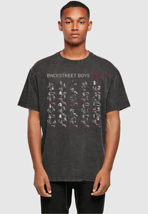 Actual product image Merchcode Backstreet Boys - DNA Album Red Acid Washed Heavy Oversize Tee - 114609 (M)