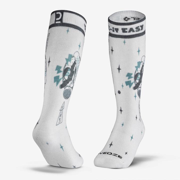 Actual product image Wedze Ski and snowboard socks for children - 100 black (27, 30)