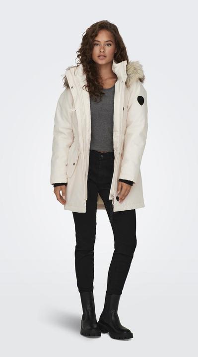 Produktbild Only Kapuze mit abnehmbarem Kunstfell-Rand Gerippte Ärmelbündchen Parka Langer Parka (XL)
