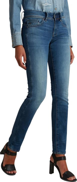 Actual product image G-Star Midge Zip Mid Straight Jeans medium indigo aged (W26/L30)