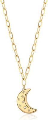 Sagapo S'AgapÃµ - Gold Plated Moon Necklace with Stellar Crystals SSE05