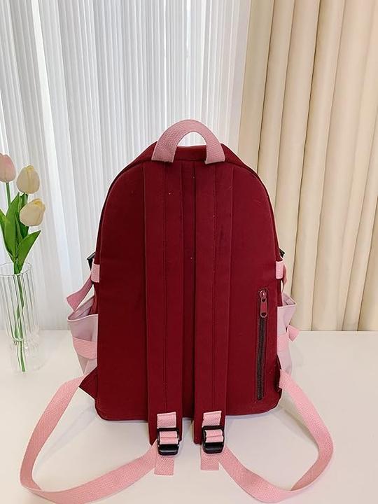 Immagine prodotto Only-Bags.Store Zaino da viaggio a contrasto di colore estetico, zaino da scuola con patta di grande capacità