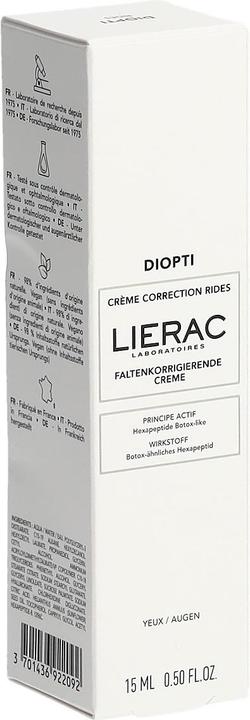 Nährwerte und Zutaten Lierac Creme zur Faltenkorrektur (Crème, 15 ml, Tag + Nacht)