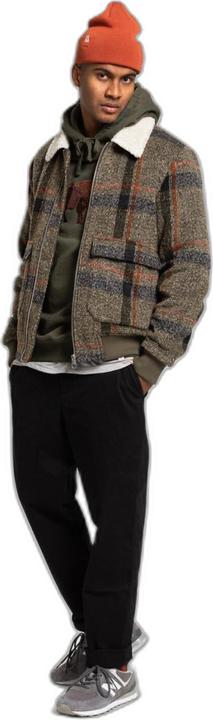 Revolution gesteppte, karierte fliegerjacke mit gerippten details (XL)