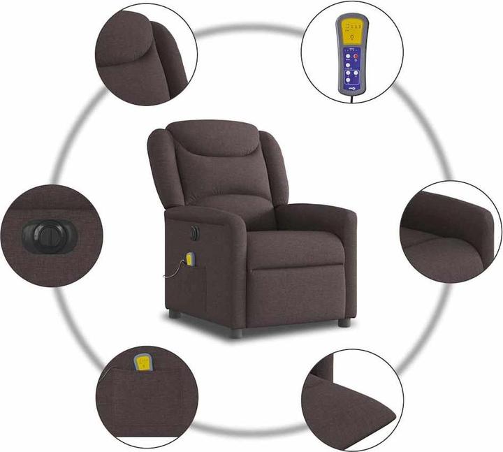 Immagine prodotto VidaXL Sedia da massaggio elettrica in tessuto marrone scuro
