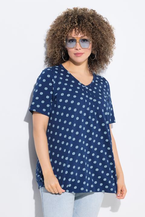 Produktbild Ulla Popken T-Shirt, Biesen, A-Linie, V-Ausschnitt, Halbarm (46, 48)