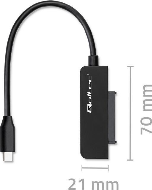 Actual product image Qoltec SATA adapter for 2.5" SSD HDD, USB C, 2TB