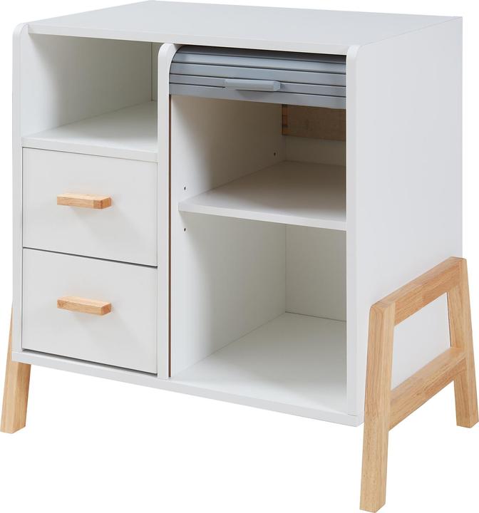 Produktbild En.Casa Sideboard Kvaefjord 66x60x40 cm mit einer Jalousietür Weiss/Grau