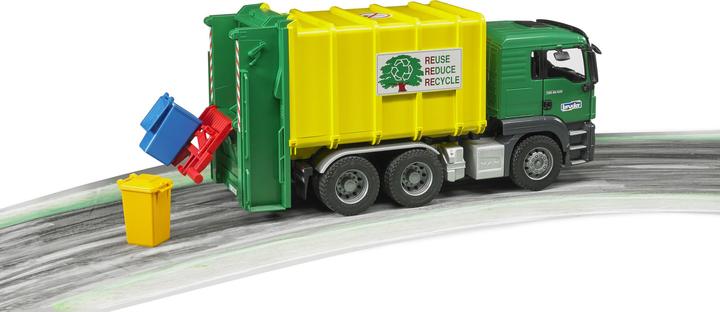 Actual product image Bruder MAN TGS garbage truck rear loader green