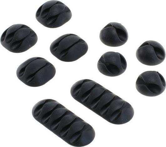 Actual product image AccuCell Cable management, the cable clips, cable holder in a set of 10 black