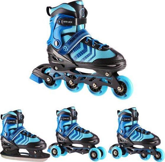 Produktbild Nils NH18192A 4in1 SCHWARZ UND BLAU GRÖSSE M. L(39-43) INLINE-SKATES MIT ABMESSUNG. TUL. EISHOCKEY E (39, 40, 41, 42, 43)