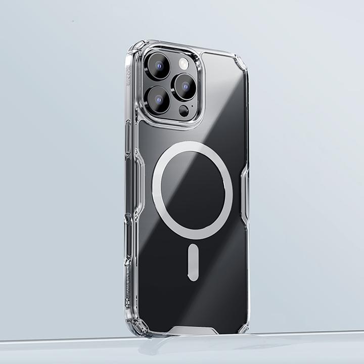 Actual product image Nillkin Nature Pro Magnetic Case with MagSafe for iPhone 16 Pro - Transparent&White (Apple iPhone 16 Pro)