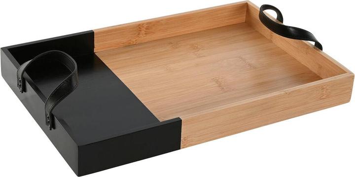 Esprit Tablett für Snacks Home Schwarz natürlich Moderne 42 x 27 x 4,5 cm