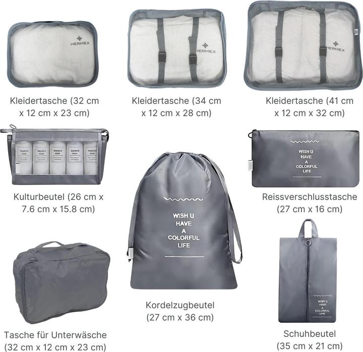 Actual product image Hermex Suitcase organiser set
