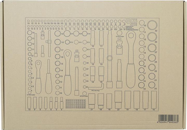 Immagine prodotto BGS Modulo per carrelli portautensili 3/3: serie di bussole 192 pz.