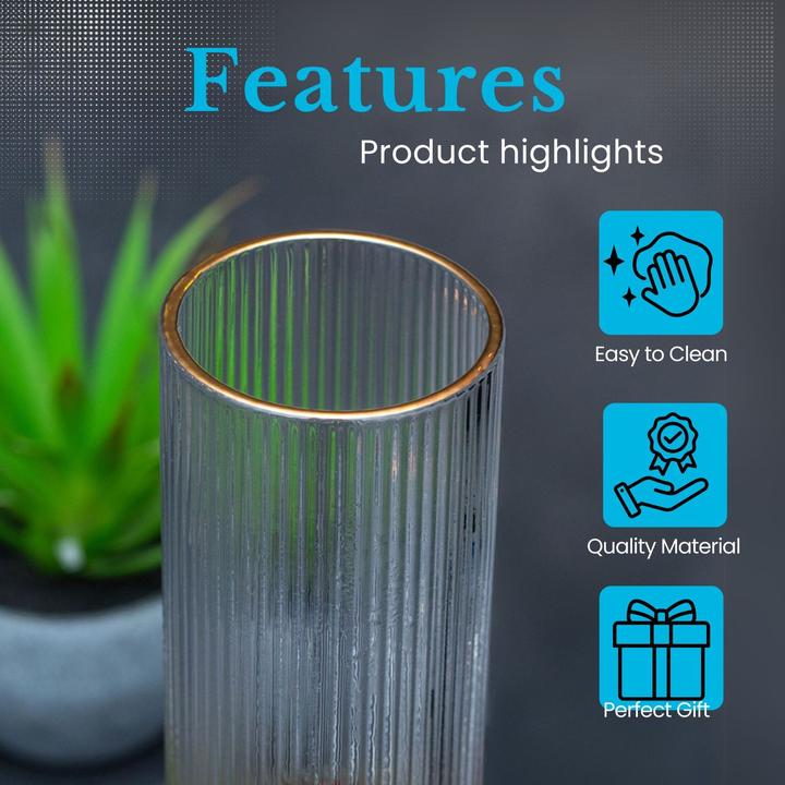 Actual product image Intirilife Glass carafe with golden rim and cork (1.70 l)