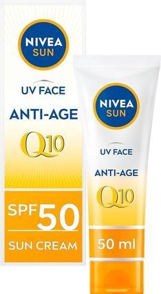 NIVEA Sun UV Face Anti-Age Q10 (Sonnencreme Gesicht, SPF 50, 50 ml)