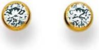 Natsumi Schmuck Ohrstecker Zirkonia Gelbgold 18K/750 4.0mm (750/18 K Gelbgold)