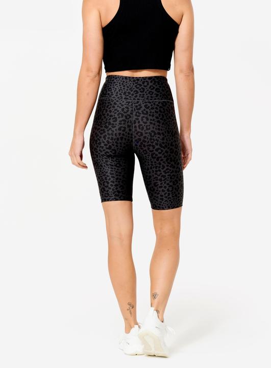Produktbild Domyos Shorts Radlerhose Damen dehnbar - Leopardenprint dunkelgrau (XS)