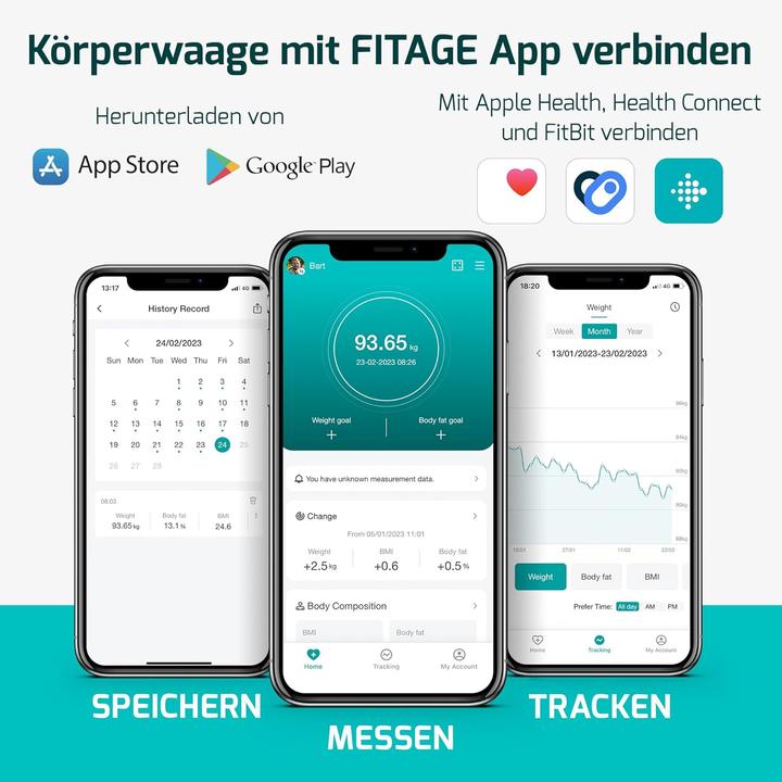 Produktbild Fitage Körperanalysewaage (180 kg)