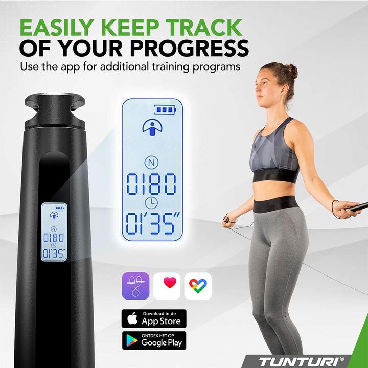 Produktbild Tunturi Smart Springseil mit Display und App (295 cm)