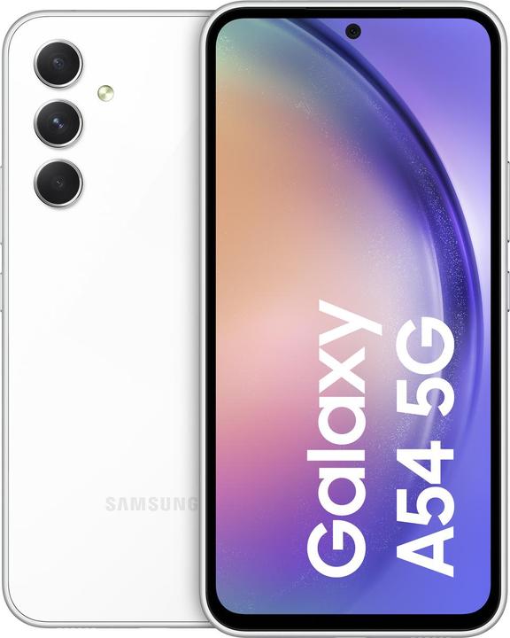 Actual product image Samsung Galaxy A54 5G (128 GB, Awesome White, 6.40", Dual SIM, 50 Mpx, 5G)