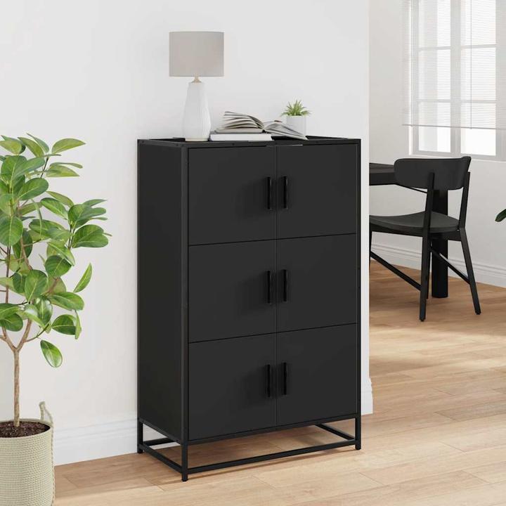 Productafbeelding VidaXL Highboard zwart 68x35x106,5 cm materiaal op houtbasis en metaal