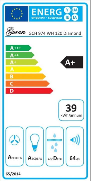 Energie-Label Gurari GCH 974 WH 120 Diamond (Deckenlüfter)