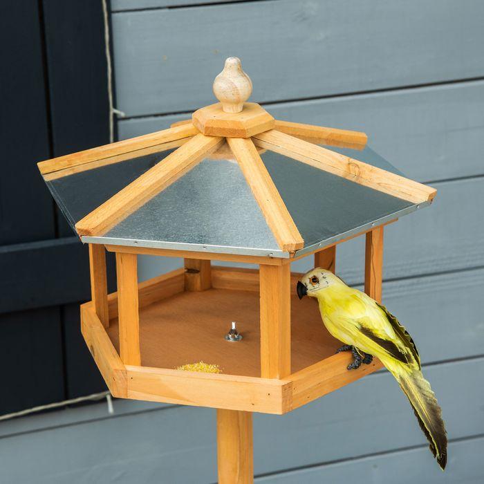 Actual product image Swisshandel24 Bird house Bird villa Bird feeder Bird house with stand and zinc roof 113x40x40 cm