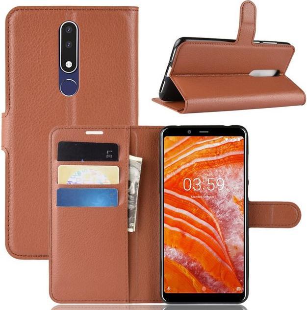Actual product image MU Classic Litchi Leather Bookcover Series (Nokia 3.1 Plus)