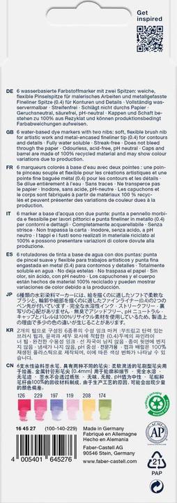 Produktbild Faber-Castell GOFA AQUA DUAL MARKER - Farbstoffmarker (Blumen, 0.40 mm, 6 x)