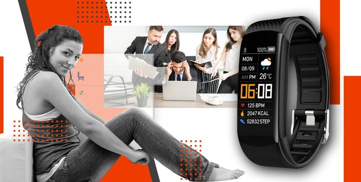 Produktbild Giewont Fit&GO Duo GW200-9 Smartband – Schwarz + Orangefarbenes Power-Armband