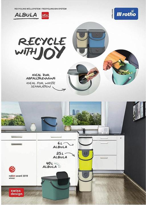 Image du produit Rotho Bac de recyclage Albula 40 l, bleu (40.40 l)