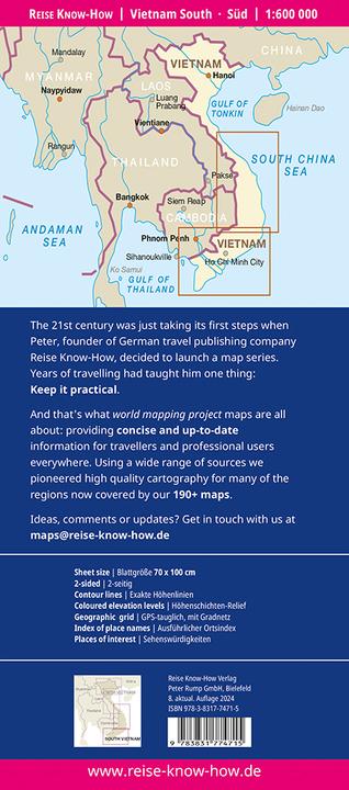 Produktbild Landkarte Vietnam Süd (1:600.000)