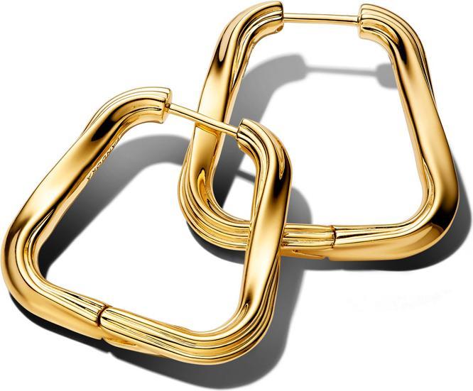 Actual product image Pandora Twisted Large Triangle Hoops (Metal, Gold plated)