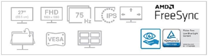 Produktbild Dell S2721HN (1920 x 1080 Pixel, 27")