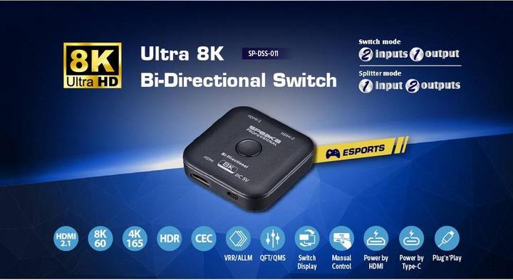 Actual product image SpeaKa Professional SP-11990132 2+1 port HDMI switch can be used bidirectionally 76