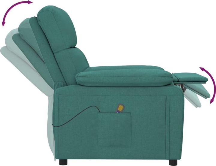 Image du produit VidaXL Fauteuil de massage Fauteuil de télévision Fauteuil de relaxation Tissu vert foncé