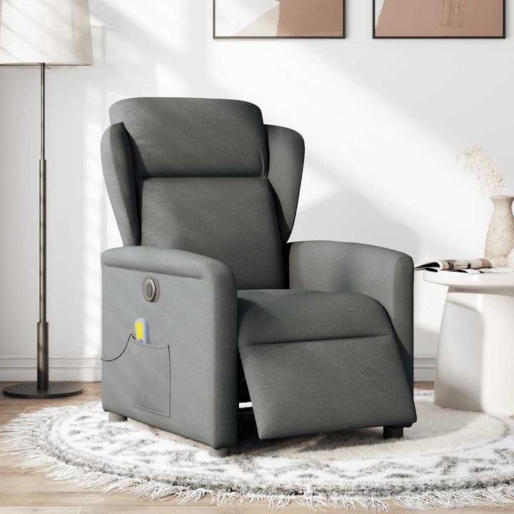 Immagine prodotto VidaXL Sedia da massaggio elettrica in tessuto grigio scuro