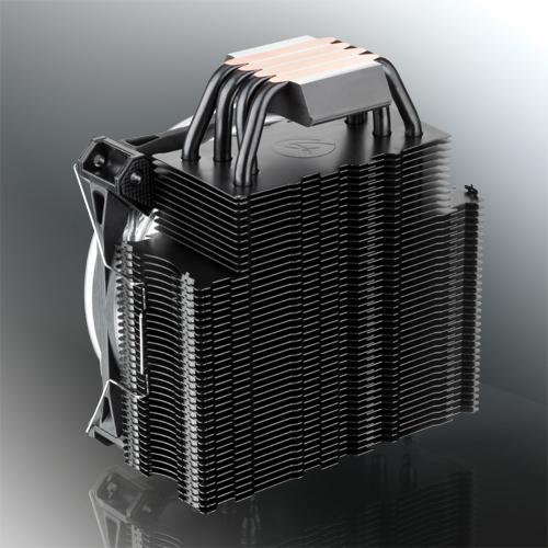 Actual product image Raijintek Leto CPU Cooler, black, RGB LED (155 mm)