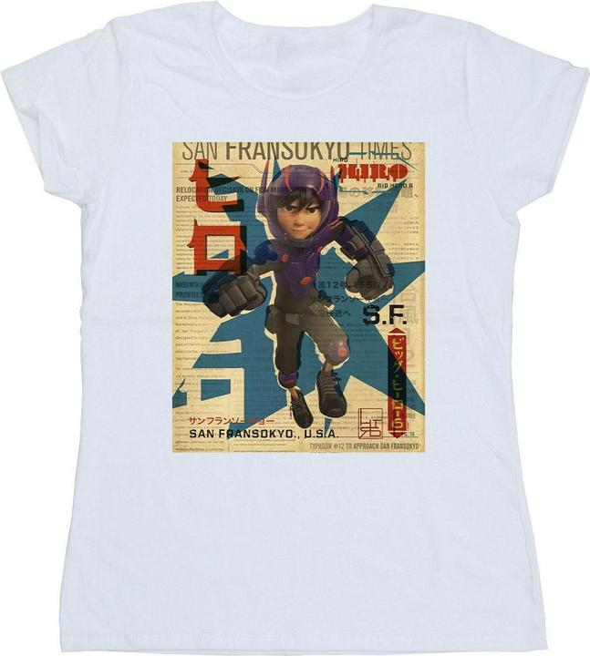 Disney Big Hero 6 Baymax Hiro Newspaper TShirt (M)