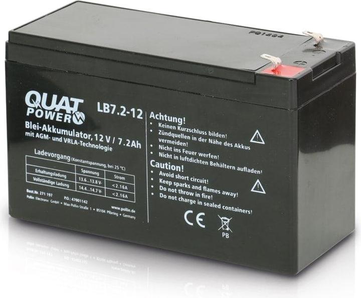 Produktbild QuatPower Blei-Akkumulator LB7.2-12, 12 V-/7,2 Ah (12 V, 7.20 Ah)