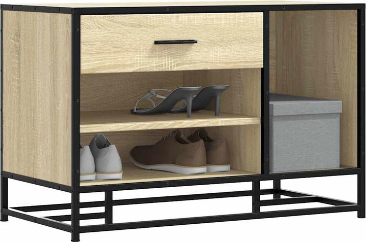 VidaXL Banc à chaussures Chêne Sonoma 80x40x53,5 cm Bois composite et métal