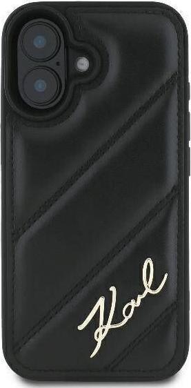 Actual product image Karl Lagerfeld KLHCP16SPQDSMGK iPhone 16 6.1" czarny/black hardcase Quilted Signature (Apple iPhone 16)