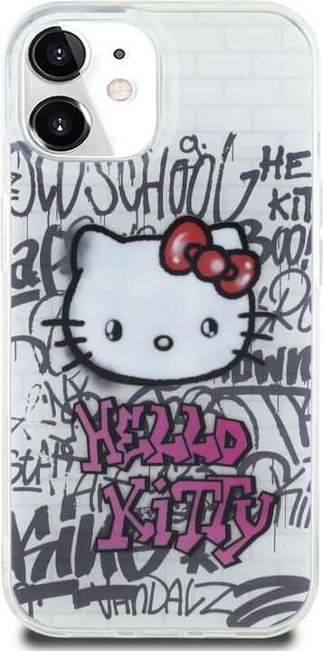 Produktbild Hello Kitty HKHCP15SHDGPHT iPhone 15 6.1" biały/white hardcase IML Kitty On Bricks Graffiti (Apple iPhone 15, Apple iPhone 14, Apple iPhone 13)