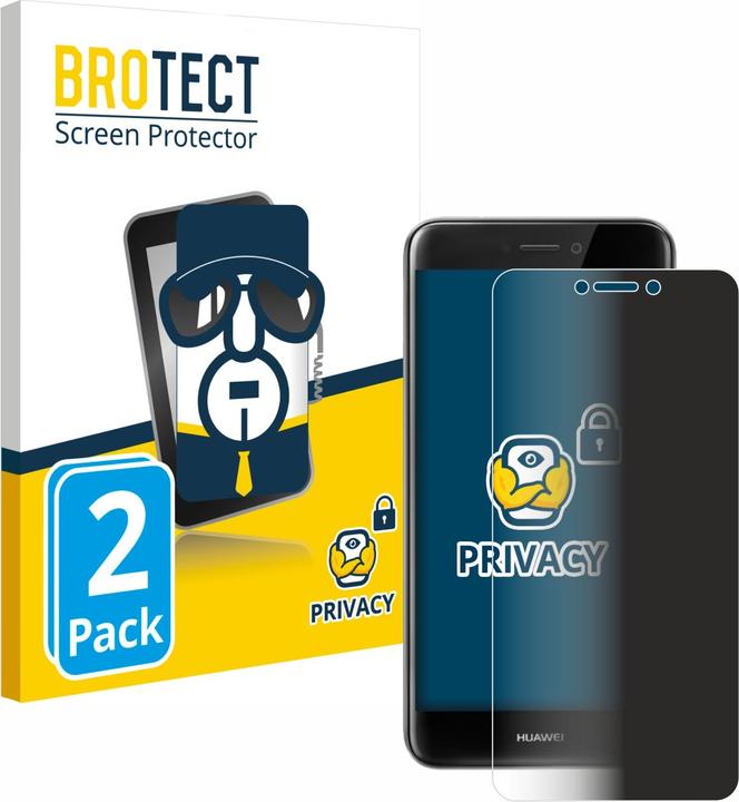 Productafbeelding BROTECT Anti-spionnetje privacyfolie Beschermfolie tegen blauw licht (2 Stuk, Huawei P8 Lite (2017))