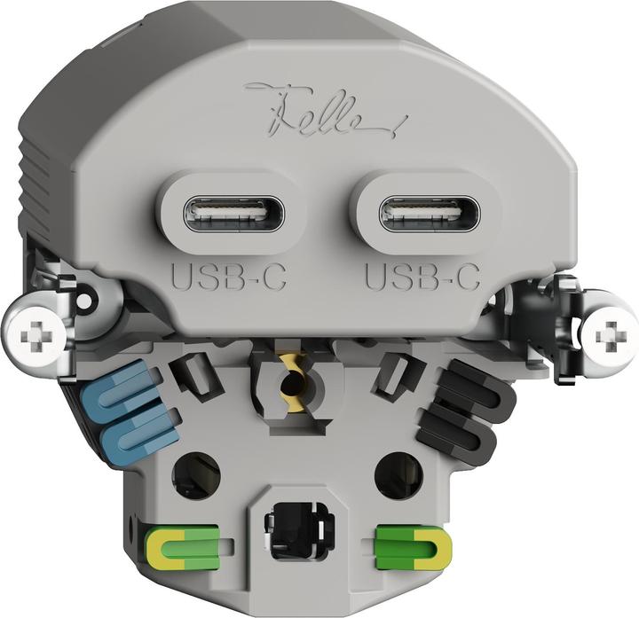 Actual product image Feller EdizioDue small combi USB / type 13