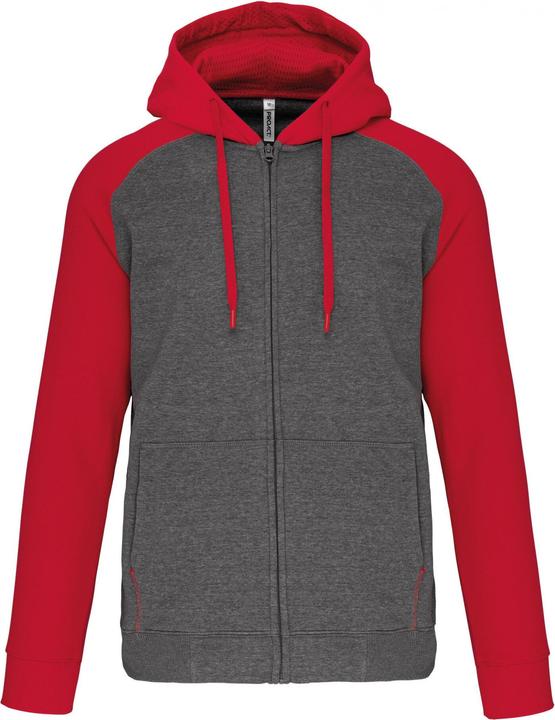 Proact Sweatshirt Zipper mit Kapuze aus zweifarbigem Molton