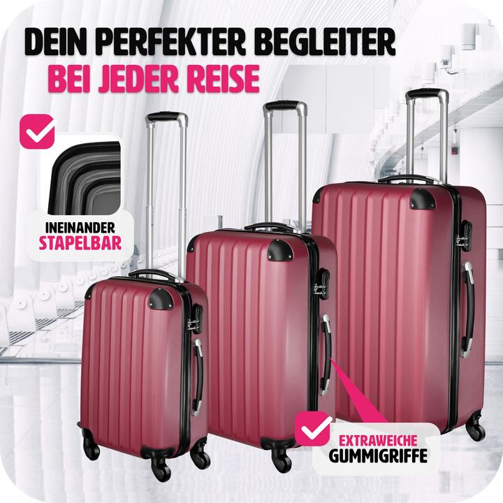 Produktbild tectake Hartschalenkofferset (95 l, M (50 - 90l), L (90 - 115l))